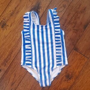 3 for 21 💜NWOT Blue and White Striped Ruffle Swimsuit